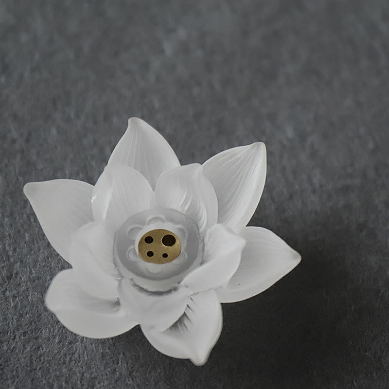 Buddha Stones Mini Lotus Liuli Crystal Healing Meditation Stick Incense Burner