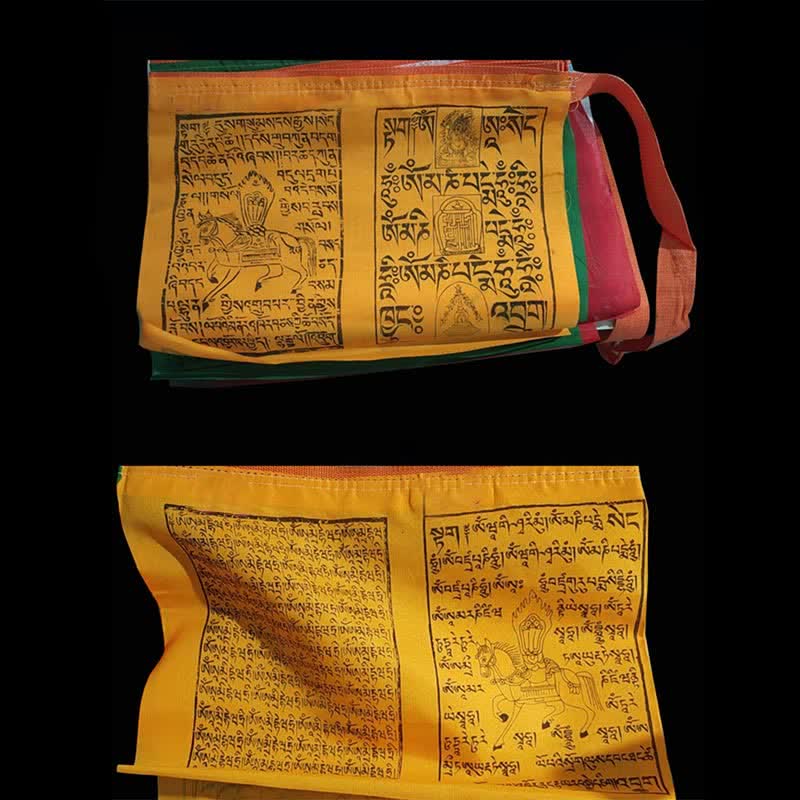 Buddha Stones Tibetan 5 Colors Windhorse Scriptures Auspicious Outdoor Prayer Flag
