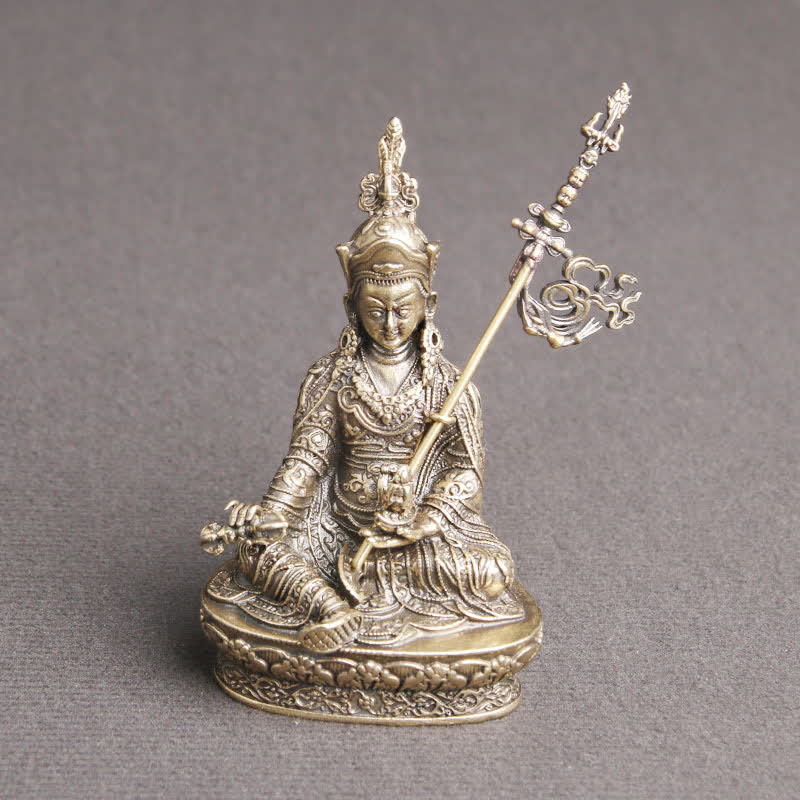 Buddha Stones Padmasambhava Buddha Figure Serenity Copper Statue Decoration Temple Ornament
