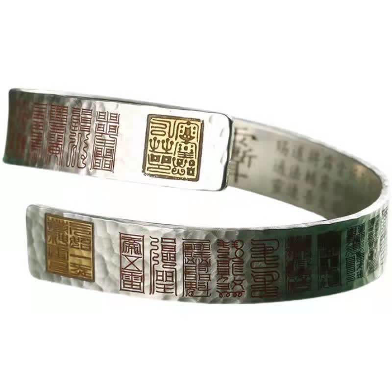 Buddha Stones Letters Copper Balance Healing Cuff Bracelet Bangle