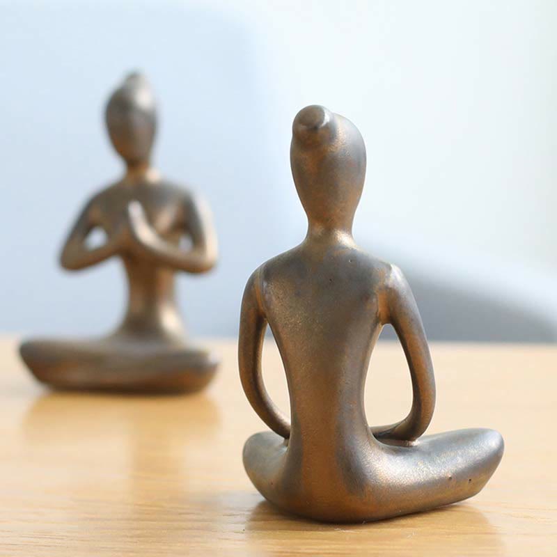 Buddha Stones Abstract Yoga Meditation Exercise Ceramics Spiritual Figurine Sculpture Decoration