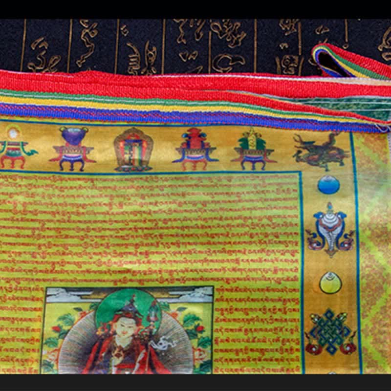 Buddha Stones Tibetan 5 Colors Windhorse Buddha Tara Scriptures Healing Auspicious Outdoor Prayer Flag