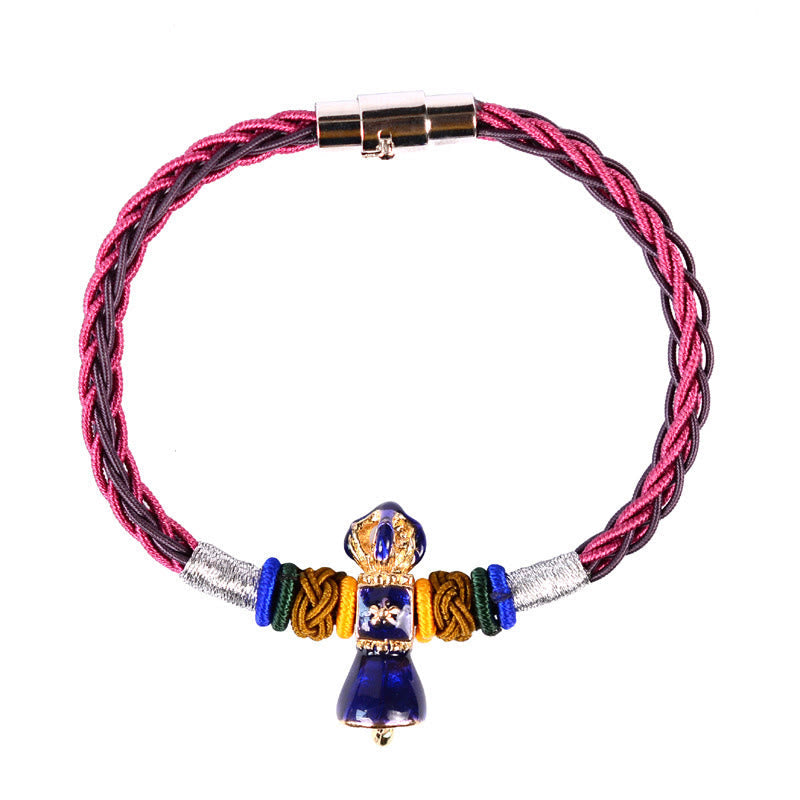 Buddha Stones Tibetan Handmade Dorje Vajra Strength Eight Threads String Bracelet