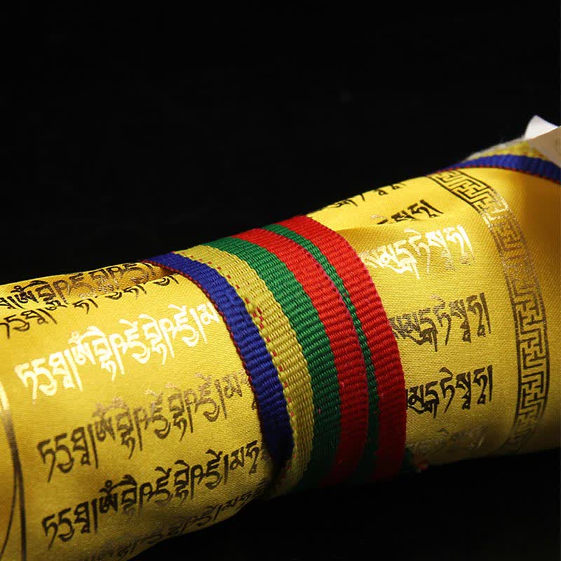 Buddha Stones Tibetan 5 Colors Windhorse Buddha Scriptures Auspicious Outdoor Prayer Flag