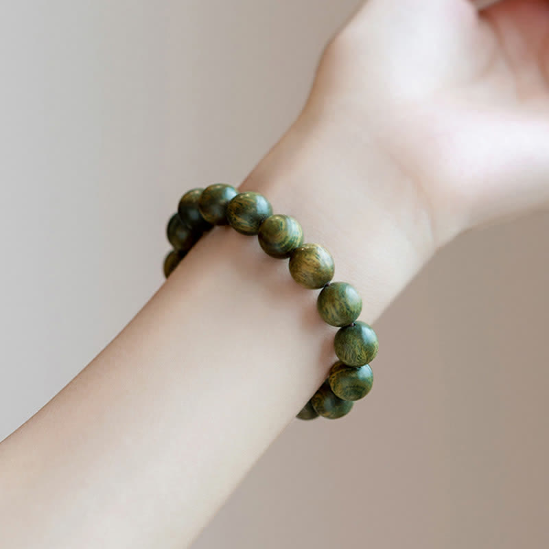 Buddha Stones Tibetan Green Sandalwood Soothing Cure Bracelet