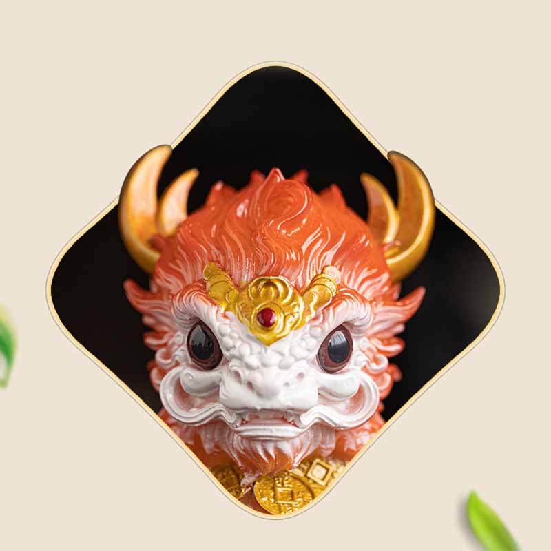 Buddha Stones Color Changing Small Kirin Resin Tea Pet Home Figurine Decoration