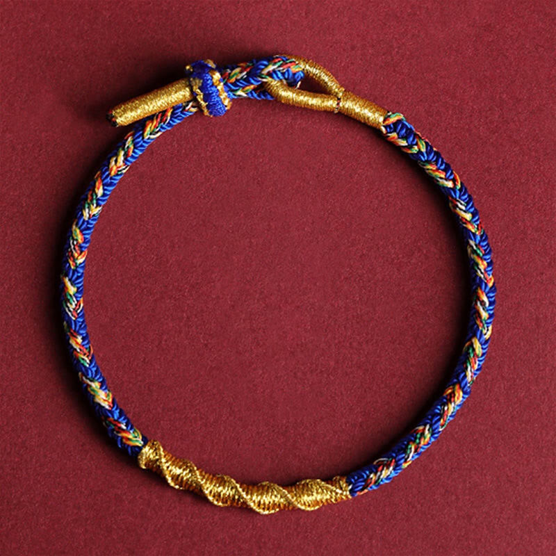 Buddha Stones Handmade Chinese Zodiac Natal Buddha Protection Strength Braided String Bracelet