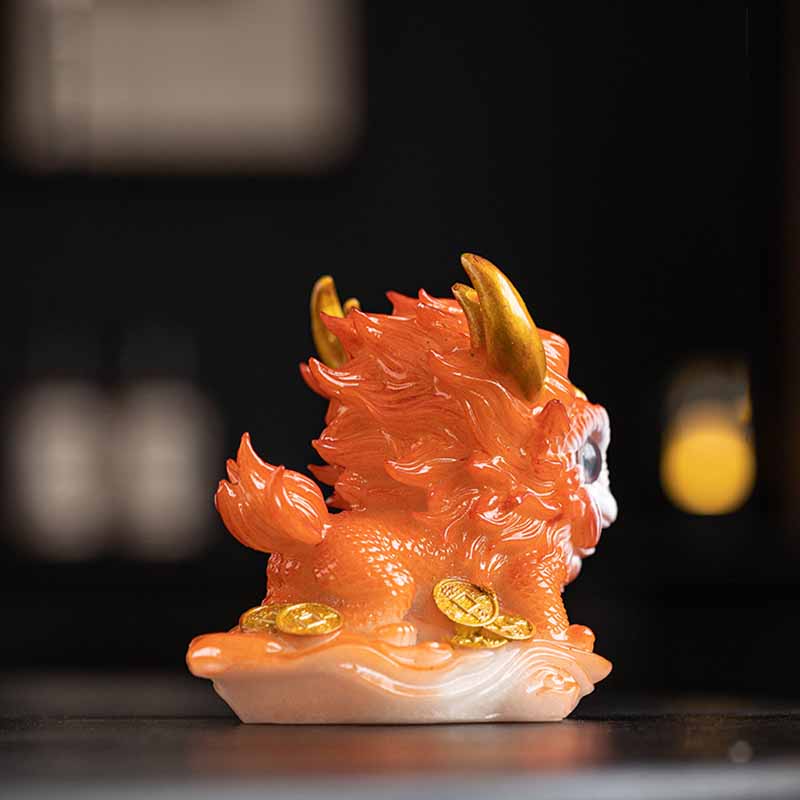 Buddha Stones Color Changing Small Kirin Resin Tea Pet Home Figurine Decoration