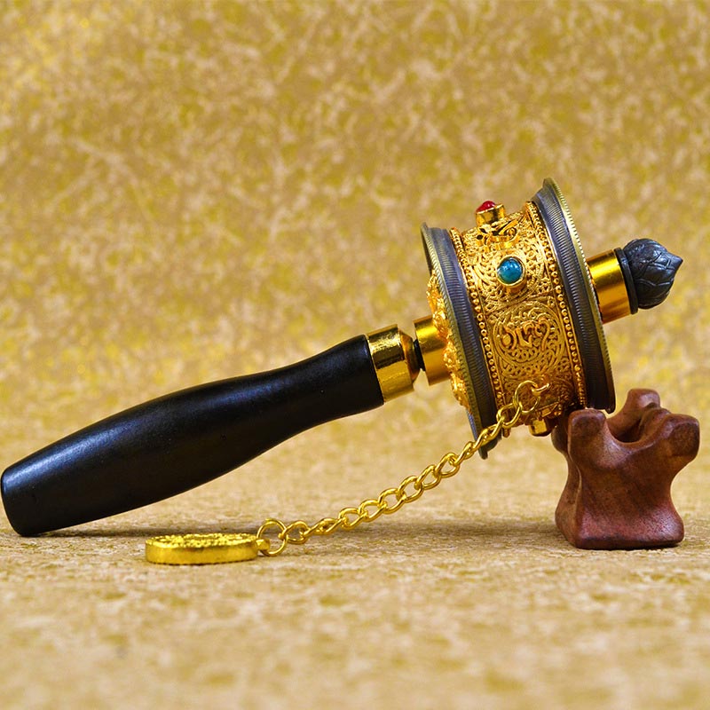 Buddha Stones Tibetan Lucky Prayer Wheel Decoration