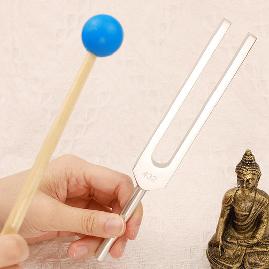 Buddha Stones Tuning Fork 432HZ Aluminum Alloy with Hammer for Mind and Spirit Healing