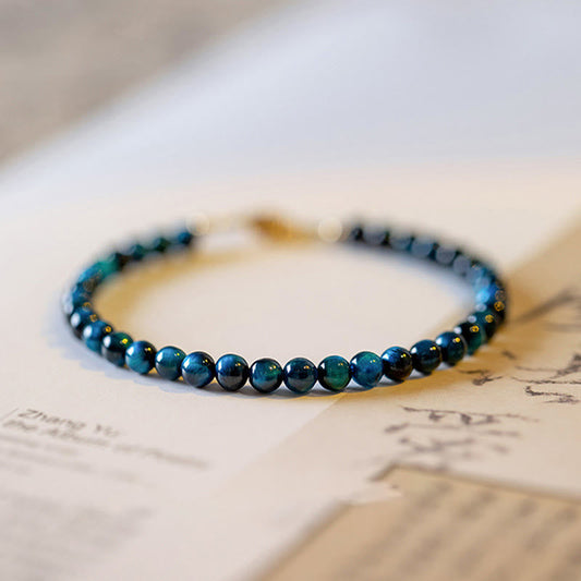 Buddha Stones Natural Blue Tiger Eye Stone Protection Chain Bracelet