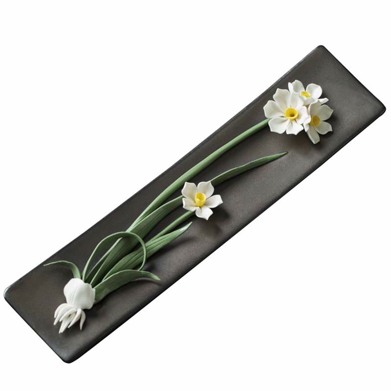 Buddha Stones Lotus Peony Rose Flower Ceramic Spiritual Incense Burner