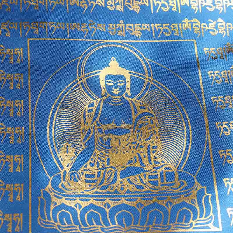 Buddha Stones Tibetan 5 Colors Windhorse Buddha Scriptures Auspicious Outdoor Prayer Flag