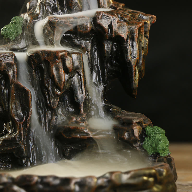 Buddha Stones Waterfall Backflow Incense Burner Mountain Tower Incense Holders