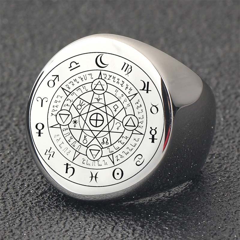 Buddha Stones 12 Constellations of the Zodiac Protection Blessing Ring
