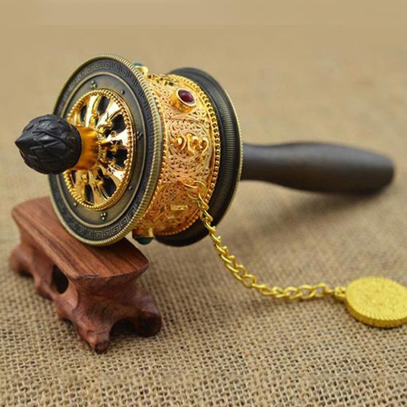 Buddha Stones Tibetan Lucky Prayer Wheel Decoration