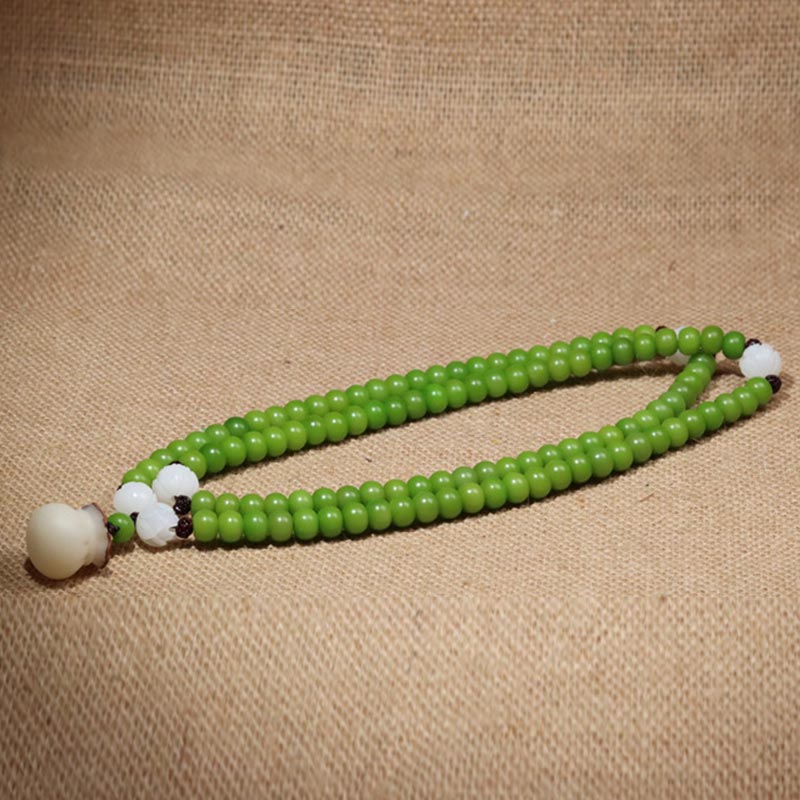 Buddha Stones Natural Bodhi Seed 108 Beads Mala Wisdom Bracelet