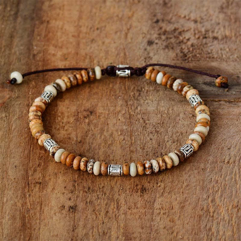 Buddha Stones Picture Jasper Positive Beads String Bracelet