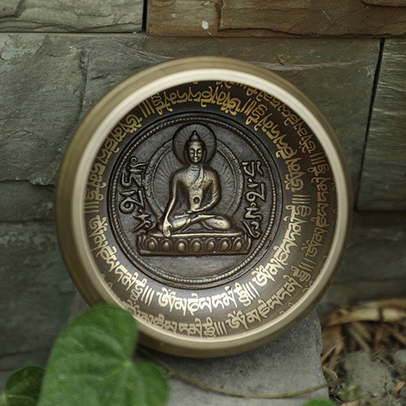 Buddha Stones Tibetan Sound Bowl Handcrafted for Focus and Meditation Peaceful Happiness Singing Bowl Set
