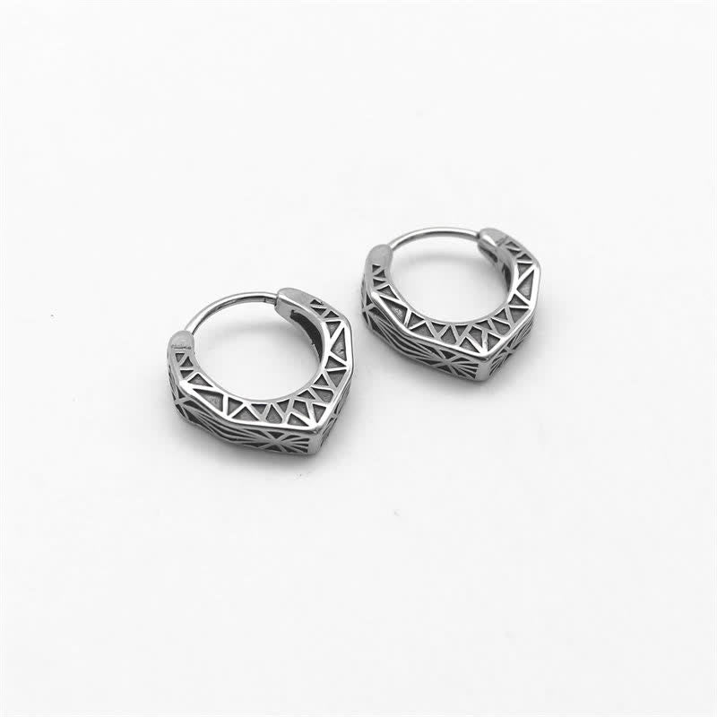 Buddha Stones Viking Hoop Titanium Steel Balance Earrings