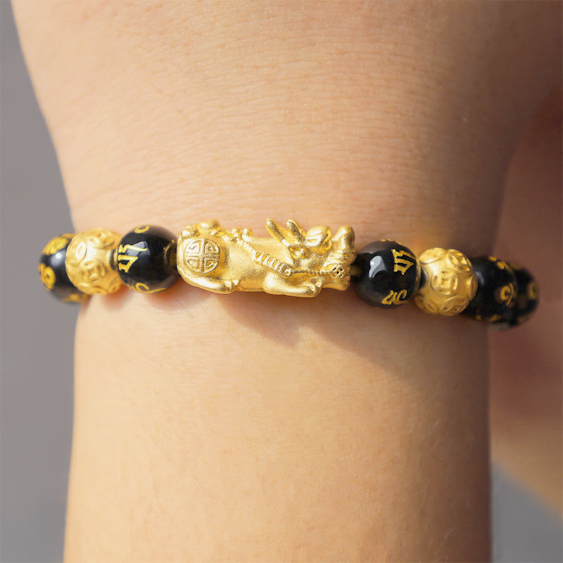 Buddha Stones "Blessings of Protection to Attract Wealth" PiXiu Bracelet Includes Gift Message Card