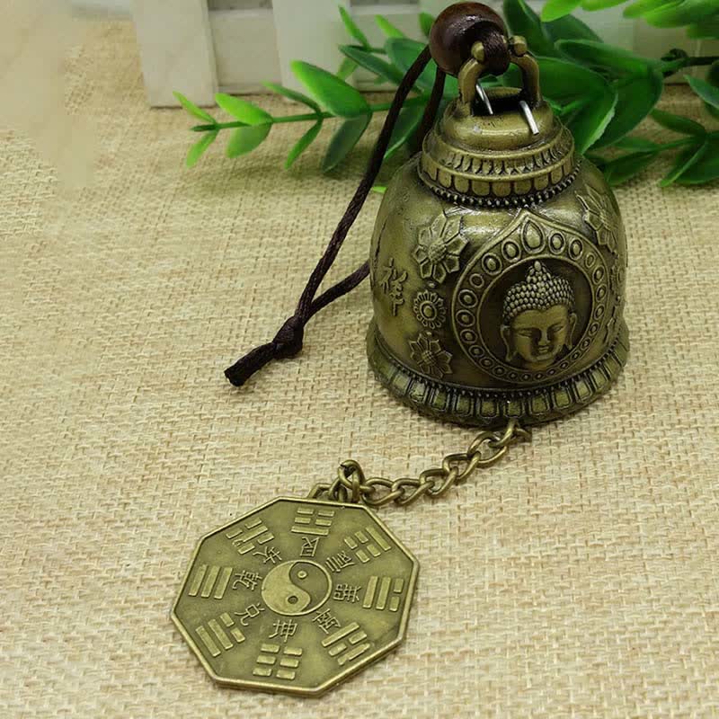 Buddha Stones Feng Shui Buddha Koi Fish Dragon Elephant Wind Chime Bell Luck Wall Hanging Decoration