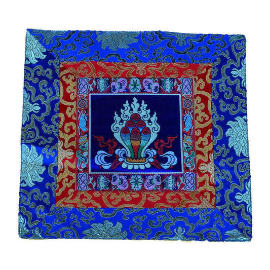 Buddha Stones Prayer Altar Mat Meditation Strength Endless Knot Vajra Man-Bcu Kalachakra Auspicious Symbols