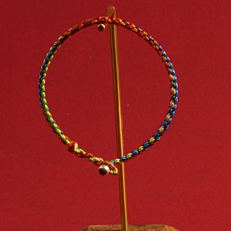 Buddha Stones "May you be blessed with peace and safety in all four seasons" Lucky Multicolored Bracelet