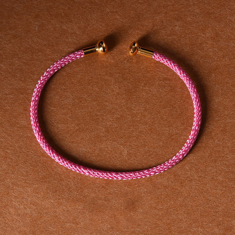 Buddha Stones Simple Design Handmade Luck Braid String Cuff Bracelet