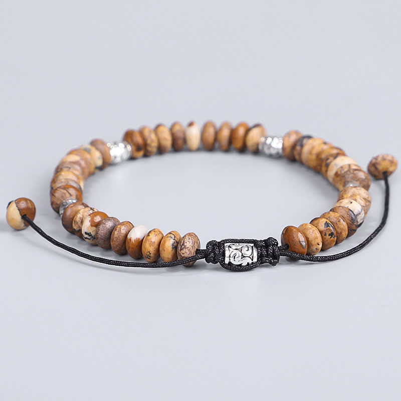 Buddha Stones Picture Jasper Positive Beads String Bracelet