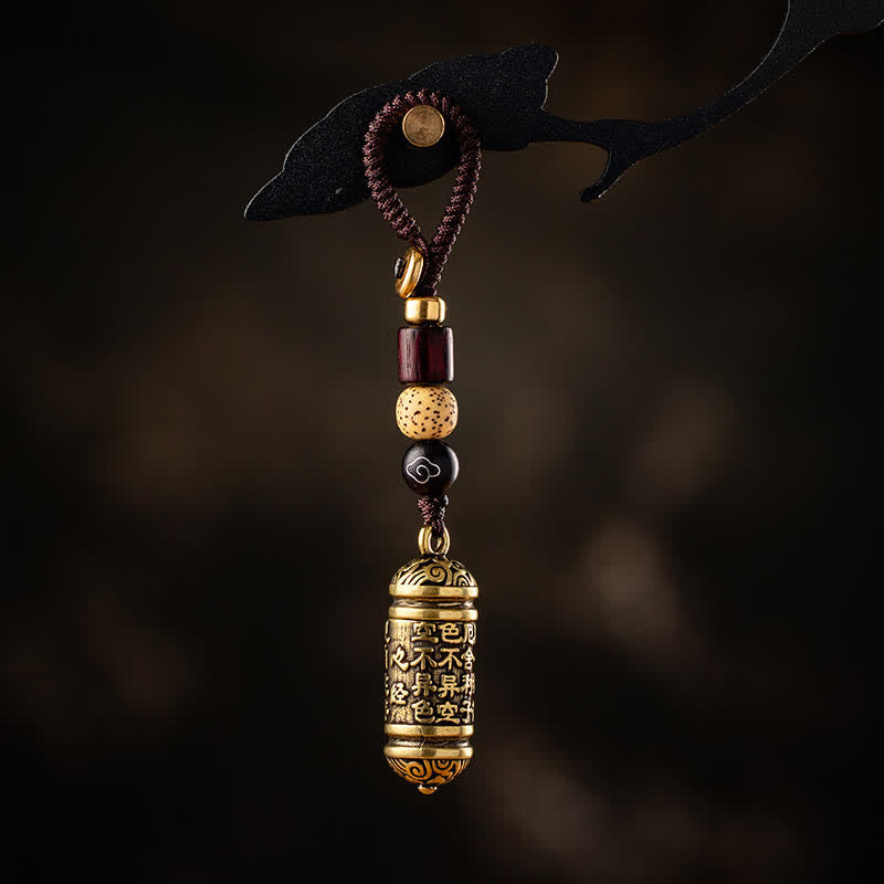 Buddha Stones Heart Sutra Copper Key Chain