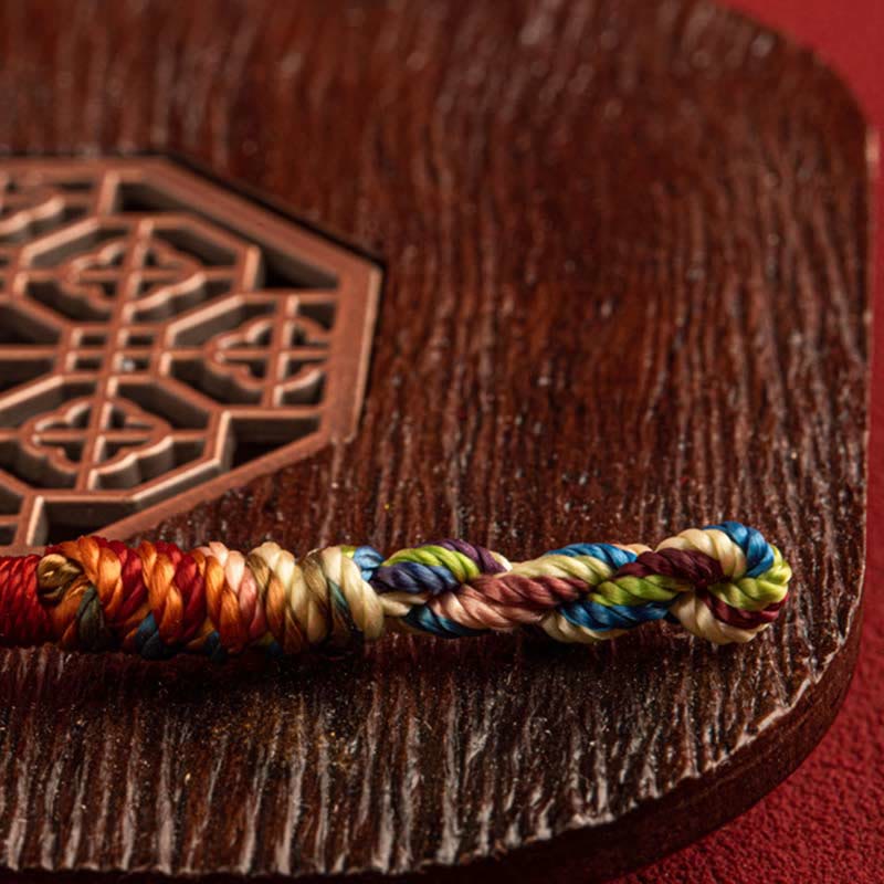 Buddha Stones "May you be healthy and happy" Lucky Multicolored Bracelet Includes Gift Message Card