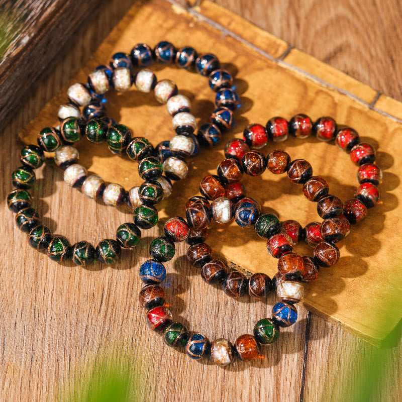 Buddha Stones Tibetan Classic Liuli Glass Bead Luck Wealth Bracelet (Extra 30% Off | USE CODE: FS30)
