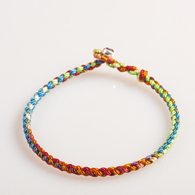 Buddha Stones "May you be blessed with peace and safety in all four seasons" Lucky Multicolored Bracelet