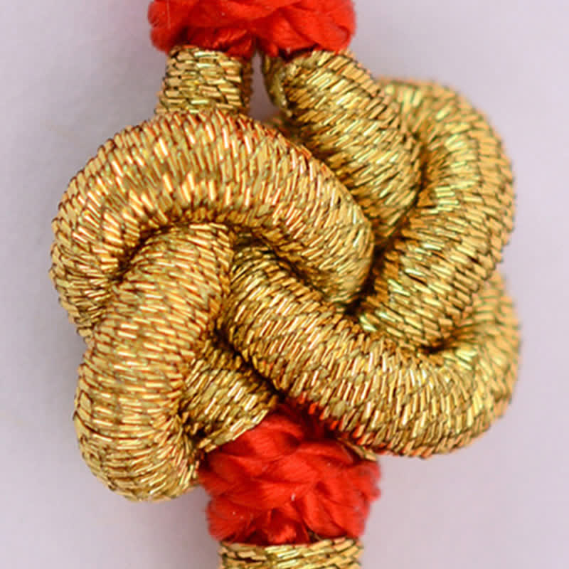 Buddha Stones Handmade Simple Design Chinese Knotting Luck Strength Braid String Bracelet