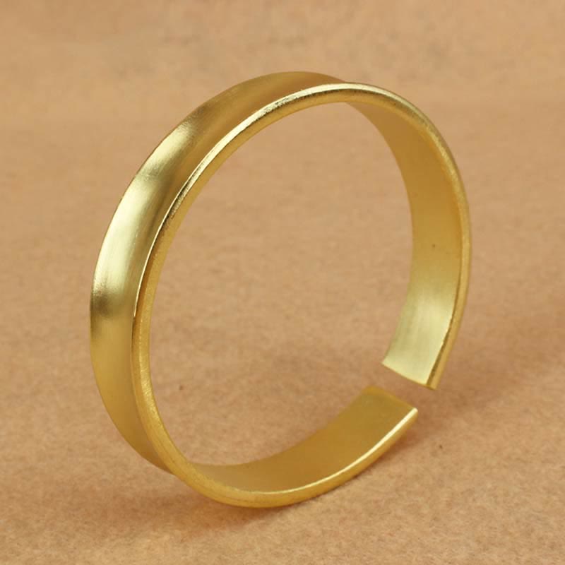 Buddha Stones Copper Wealth Luck Cuff Bracelet Bangle