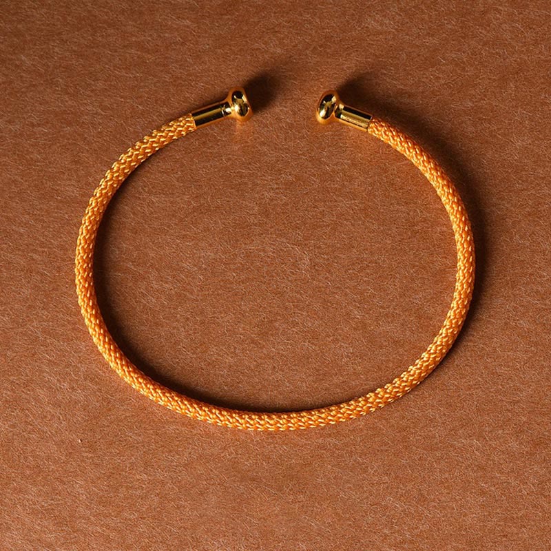 Buddha Stones Simple Design Handmade Luck Braid String Cuff Bracelet