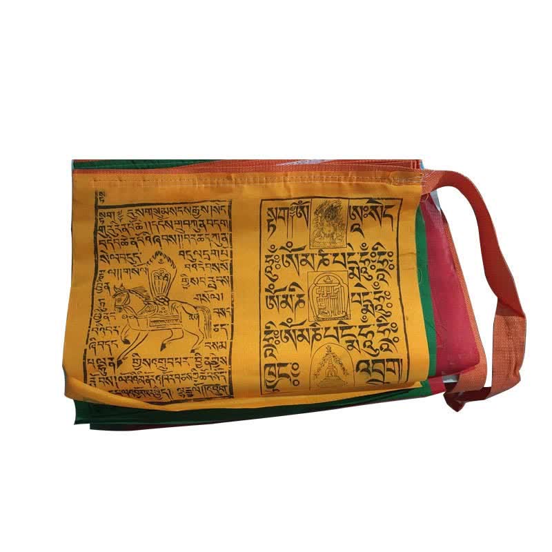 Buddha Stones Tibetan 5 Colors Windhorse Scriptures Auspicious Outdoor Prayer Flag
