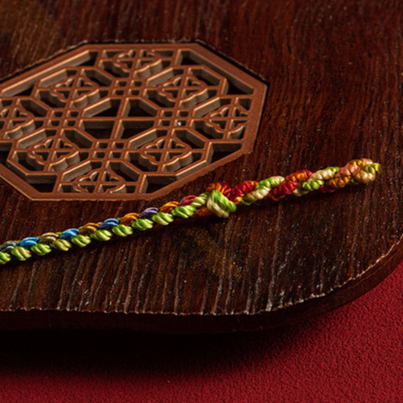 Buddha Stones "May you be blessed with peace and safety in all four seasons" Lucky Multicolored Bracelet