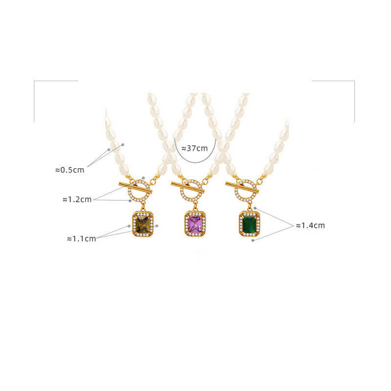 Buddha Stones Pearl Zircon Wealth Charm Necklace Pendant