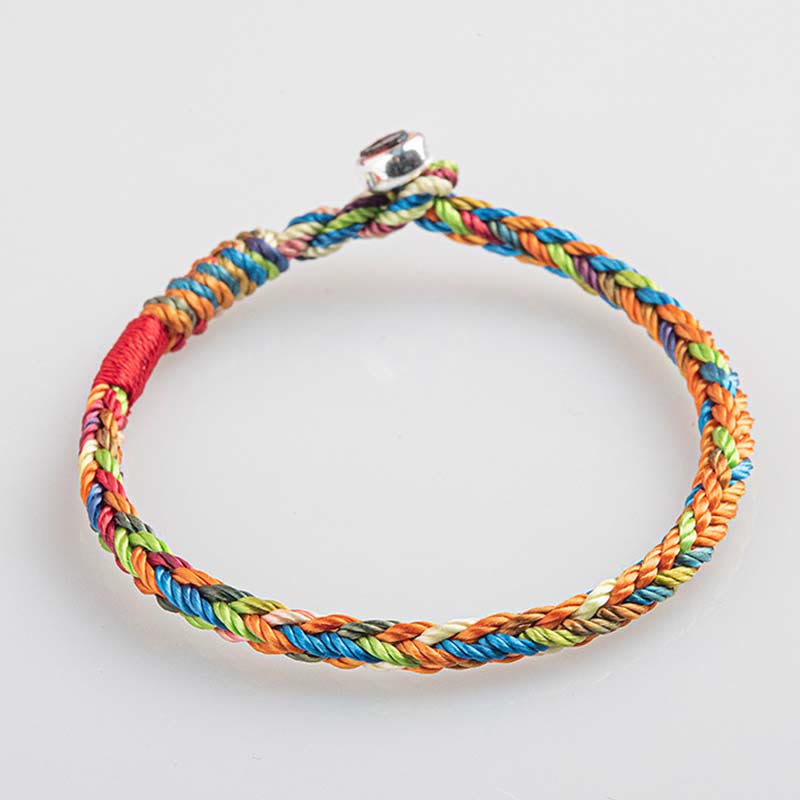 Buddha Stones "May you be healthy and happy" Lucky Multicolored Bracelet Includes Gift Message Card
