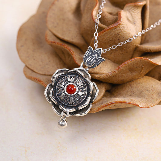 Buddha Stones 925 Sterling Silver Om Mani Padme Hum Lotus Peace Necklace Pendant Earrings