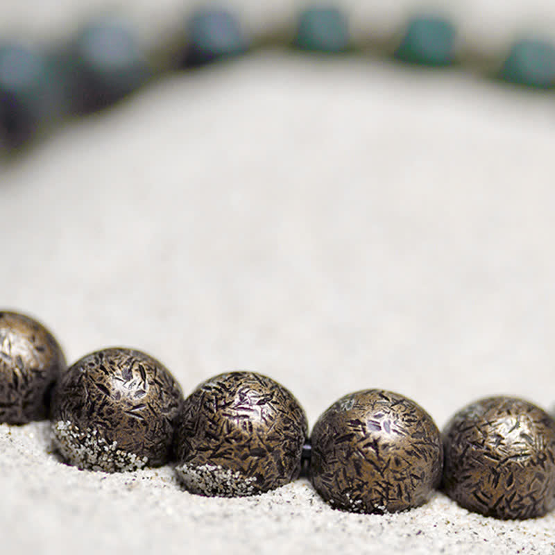 Buddha Stones Tibetan Cyan Bodhi Seed Copper Success Bracelet