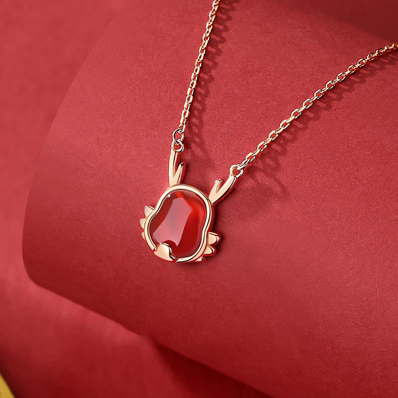 ❗❗❗A Flash Sale- Buddha Stones 925 Sterling Silver Year of the Dragon Natural Red Agate Dragon Attract Fortune Fu Character Strength Bracelet Necklace Pendant Earrings
