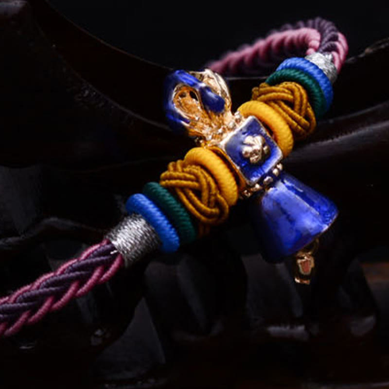 Buddha Stones Tibetan Handmade Dorje Vajra Strength Eight Threads String Bracelet