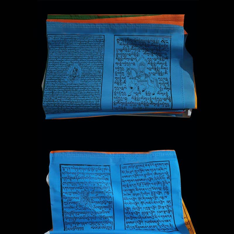 Buddha Stones Tibetan 5 Colors Windhorse Scriptures Auspicious Outdoor Prayer Flag
