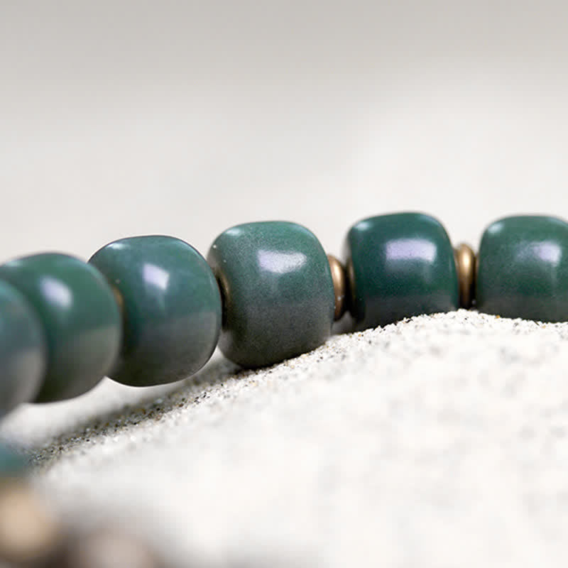 Buddha Stones Tibetan Cyan Bodhi Seed Copper Success Bracelet
