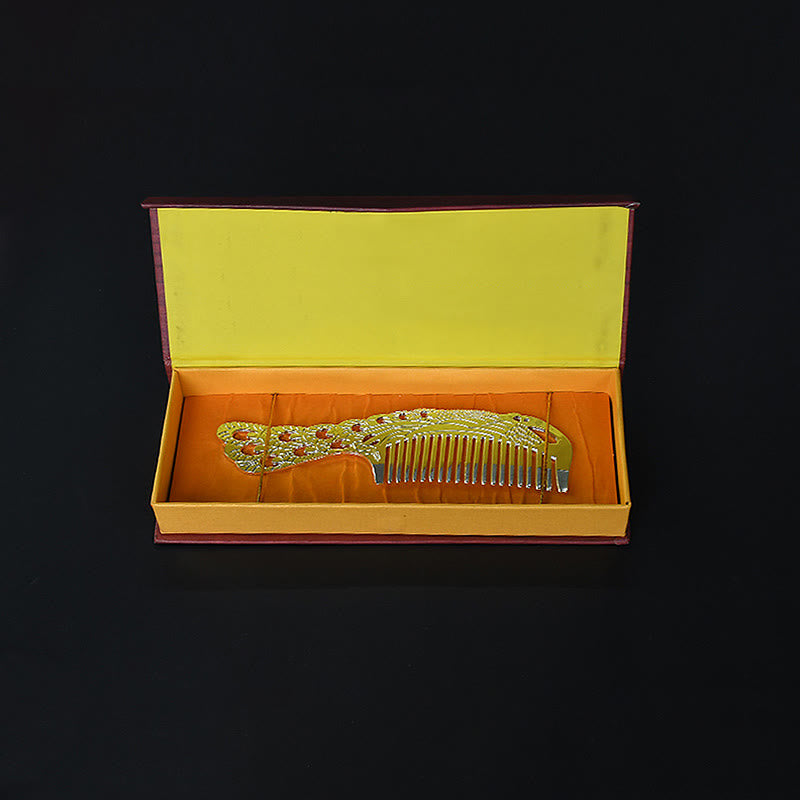 Buddha Stones Lucky Dragon Phoenix Protection Strength Comb