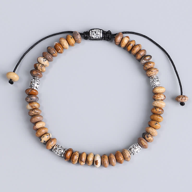 Buddha Stones Picture Jasper Positive Beads String Bracelet