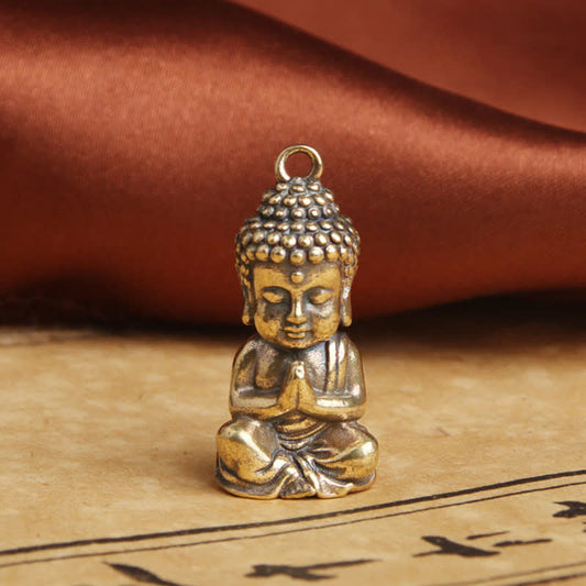 Buddha Stones Buddha Compassion Copper Keychain Pendant Decoration